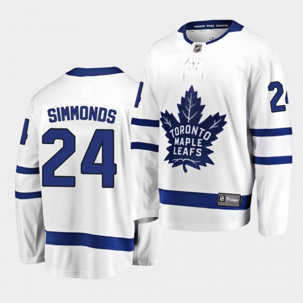 Wayne Simmonds Toronto Maple Leafs 2020-21 Away Men White Breakaway Player Jersey