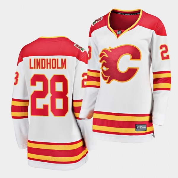 Elias Lindholm #28 Flames 2019 Heritage Classic Br...