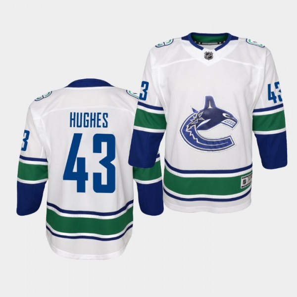 Youth Jersey Quinn Hughes #43 Vancouver Canucks Premier Away Canucks