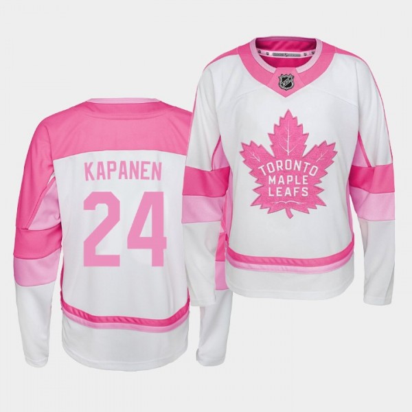 Youth Jersey Kasperi Kapanen #24 Toronto Maple Leafs Player Fishion Girl Maple Leafs