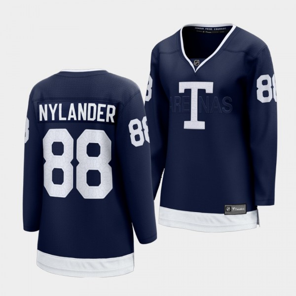 Toronto Maple Leafs 2022 Heritage Classic William Nylander #88 Women Navy Jersey
