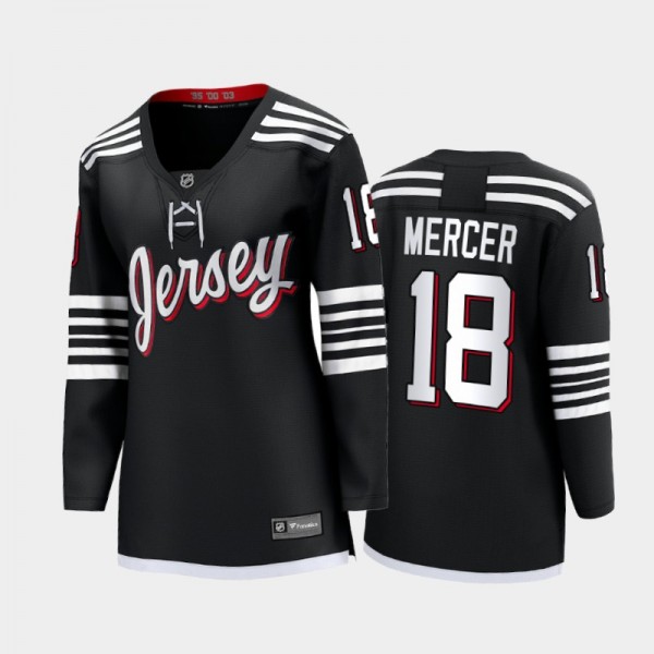 Women New Jersey Devils Dawson Mercer #18 Alternate 2022 Premier Jersey Black