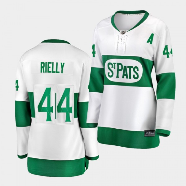 Morgan Rielly #44 Maple Leafs 2021 St. Pats Women Green Throwback Jersey