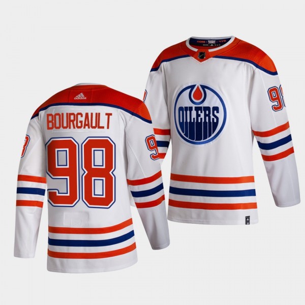 Xavier Bourgault Edmonton Oilers 2021 NHL Draft Jersey 2021 Reverse Retro White