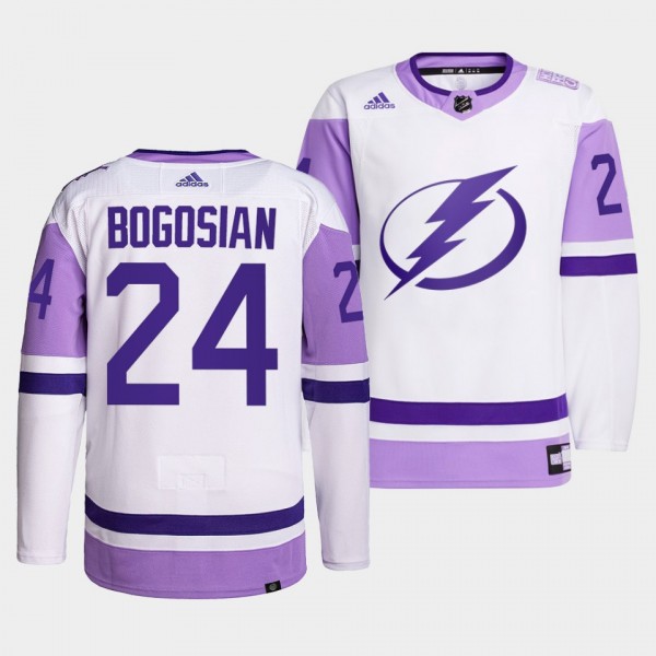 Tampa Bay Lightning Zach Bogosian 2021 HockeyFightsCancer Jersey #24 White Primegreen
