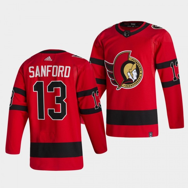 Zach Sanford Senators 2021 Reverse Retro Special Edition Jersey Red